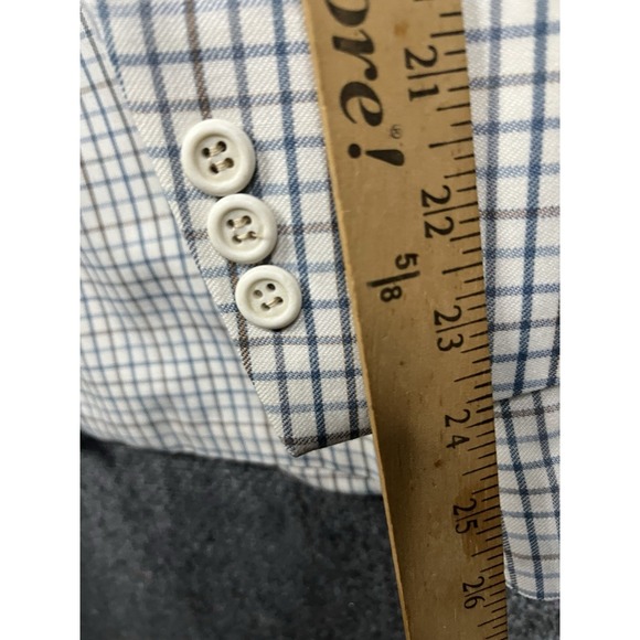 Jos A Bank Blazer Men's Ivory Check Print Sports Coat Business Casual - Picture 15 of 16